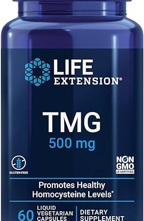 Life Extension TMG 500 mg ? Trimethylglycine Supplement ? Encourages Healthy Homocysteine Levels ? Gluten-free ? Non-gmo ? Vegetarian ? 60 Liquid Vegetarian Capsules