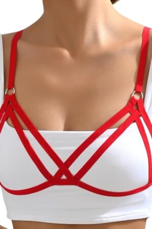 Women Sexy Elastic Harness Lingerie Hollow Out Cupless Cage Bra