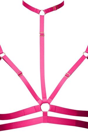 Harness Cage Bras for Women Sexy Naughty Elastic Strappy Cupless Open Breasted Bra Punk Gothic Rave Bralette