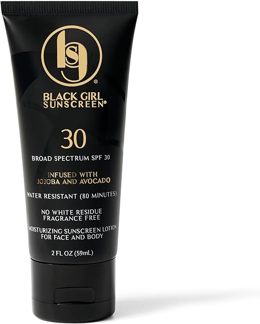 Face & Body Moisturizing Sunscreen Lotion SPF 30, No White-Residue for Melanin Rich Skin (2 Fl Oz)