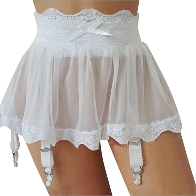 Women Sexy Lingerie Dress Bandage Mesh Garter Belt Suspenders Lace Female Underwear Plus Size Skirt Apparel