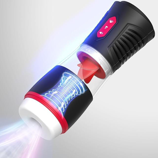Automatic Tongue Licking Male Masturbators Cup, Sucking Cup with 7 Licking & 4 Suction Modes for Male Sex Toys, Penis Pump Visible Blowjob Stroker Toy for Mens Masturbation