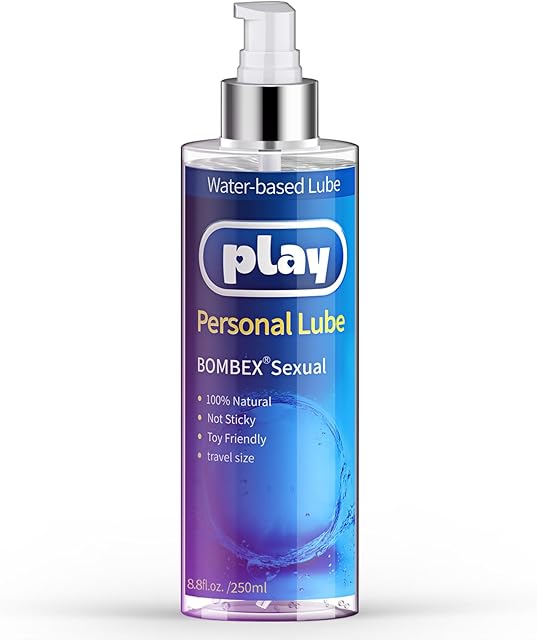 BOMBEX Water Based Lube 8.6 Fl Oz - Personal Lubricant, Long-Lasting Sex Lube for Men, Women, and Couples, Toys Friendly Gentle Natural Lubricants, Smoothly Anal Lube, Non-Staining