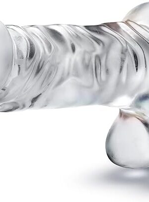Eden Realistic 7.5 Inch Dildo with Powerful Suction Cup - Life-Like Penis for G-Spot Stimulation & Anal Sex Games - Clear for Visibility - Harness Compatible - Adult Sex Toy for Women and Couple
