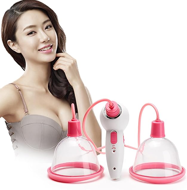 Electric Breast Massager, Double Cup Powerful Breast Enlargement, Bust Lift Enhancer Enhancing Cup for Breast Health Care and Breast Massage (Ab Cup)