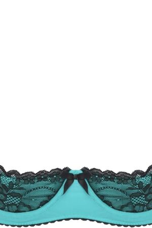Women's Lace 1/4 Cups Shelf Bra Lingerie Demi Balconette Bras Underwire Push Up Tops