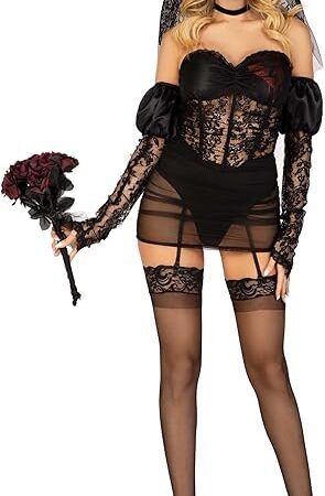 Women 4 Pc Heartbreak Bride Costume With Veil