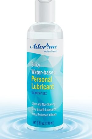 Water Based Personal Sex LubeAdorime Long-Lasting, Silky-Smooth Sexual Lubricant for Women Men Couples Vaginal & Anal Sex, Non-Staining Moisturizing Formula Lube Safe with Sex Toys & Condoms, 8 Fl Oz