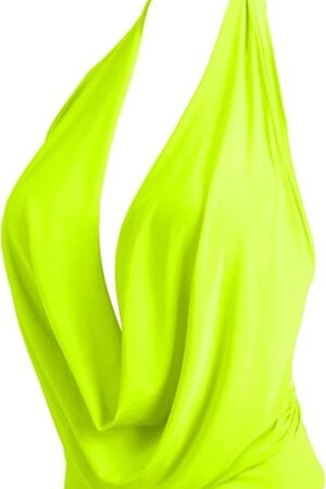Womens Womens Lightweight Low Cut Halter Top S-3XL