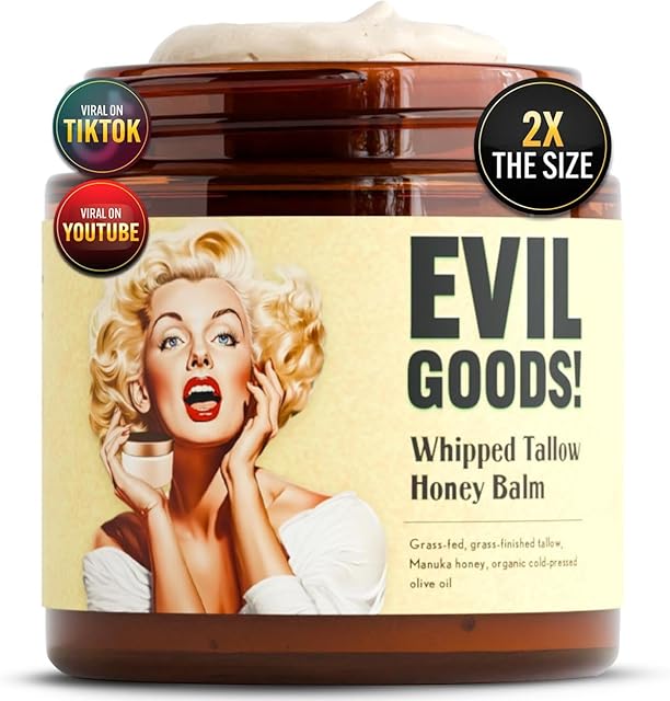 Whipped Beef Tallow and Manuka Honey Balm Moisturizer for Skin, Face, Lips, Body - Unscented