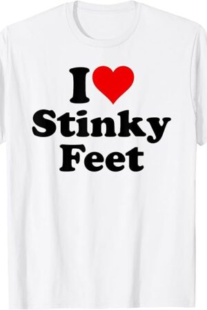 I LOVE HEART STINKY FEET FOOT FETISH TEES T-Shirt