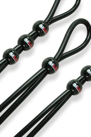 LeLuv Lasso Stretchy Silicone Bundle with One, Two and Three Bead Cock Rings Multiple Positions Clitoral, Perenium Stimulation Stay Harder - Black tubing