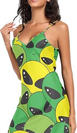 Fun Cool Women Sleepwear Midi Slips Dress Nightgown Summer Outfit