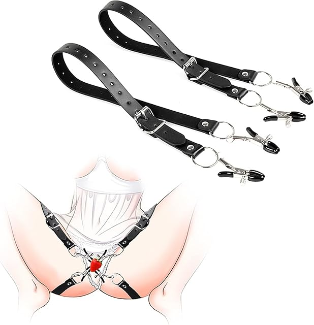 Clitoral Nipple Cliplabia Spreader Clamps Sex Adjustable BDSM Restraints Clamps for Sex Pleasure Women SM Adult Sex Clamps Couple Flirting Toy Black