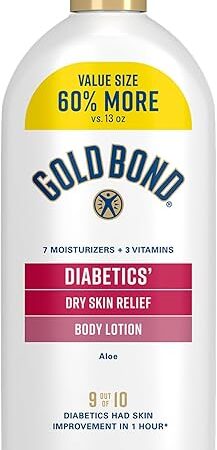 Gold Bond Diabetics' Dry Skin Relief Body Lotion With Vitamin E & Aloe To Soothe & Moisturize Dry, Flaky & Rough Skin, Value Size, 21 oz