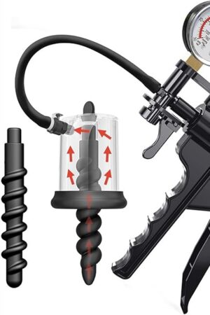 Anal Plug Vacuum Pump Enlarger Butt Plug Rose Bud Twist Drill Valve Suction, Prostate Massager Sex Toys Stimulation with Silicone Plug for Anal Training SM Men Women Adult Couples