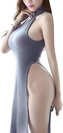 Women's Midi Dress Sexy Cheongsam Lingerie Club Bodycon Sleepwear Anime Cosplay Party Night Qipao Babydoll