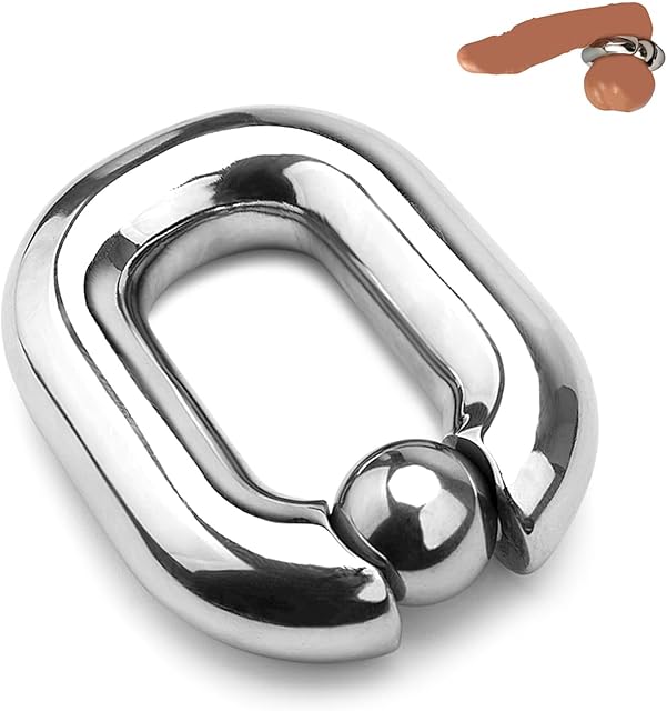 Ball Stretchers Testicles Weight Testicle Stretching Stainless Steel Penis Stretcher Weight Enhancer Ring Metal Device Sex Toys Cock Lock Oval Ring for Men (6.70oz)