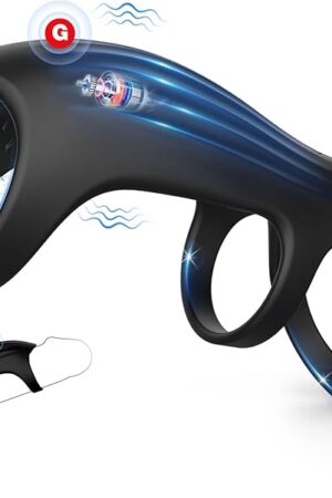 Vibrating Cock Ring Sex Toys for Men, 10 Vibrations Couples Sex Toy for Penis Extender, Vibrating Ring for Penis Testicles & G Spot Stimulation, Elastic Adult Toy for Man Erection Couples Pleasure