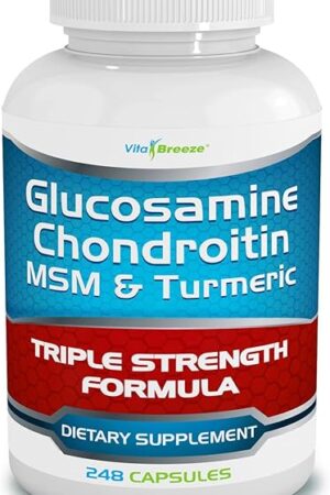 Glucosamine Chondroitin, MSM & Turmeric Dietary Supplement - 248 Capsules