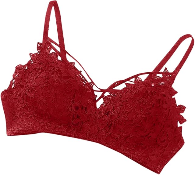 Women's Sexy Floral Lace Bralette Comfy Wireless Padded Breathable Bras Trendy Full Coverage Daily Bra Underwear
