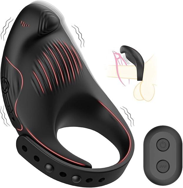 Vibrating Cock Ring with Clitoral Stimulator, Penis Ring Couple Sex Toys Vibrator, Eagle Shaped Clitoris Vibrator with 7 Vibrations Remote Control Rechargeable Harder Adult Sex Toy for Men & Couples