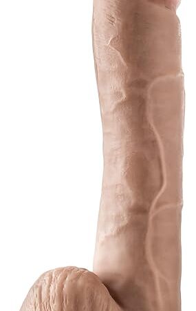 Eden Adult Sex Toys - 11.5 Inch Long Thrusting Dildo - Ultra-Realistic - Huge Thick Real Skin Cock with Strong Suction Cup- Body Safe, Fragrance-Free PVC - Big Dildo for Luxurious Sensual Play - Beige