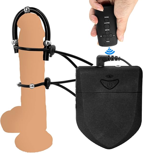 Electro Silicone Wireless Remote Control Penis Ring Cockring Glans Ring E-Stim Penis Glans Electrical Stimulation for Delayed Ejaculation Masturbation Sex Toy for Men