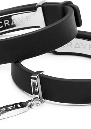 Crave Luxury Toys | ID Cuffs Adult Handcuffs | Silicone Stacked Handcuff Bracelet | Luxury Adult Toys & Adult Toy Accessories (Black & Silver)
