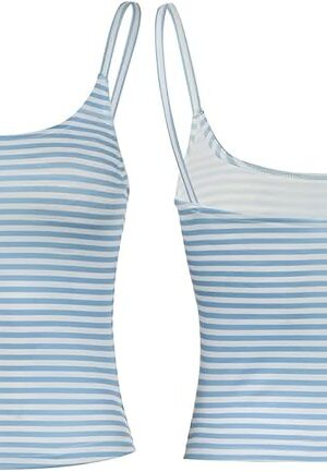 Women Blue or Pink Stripes Camis Ladies Crop Tank Tops Outerwear Lingerie Female Camisole Sexy Strapless Tube Top