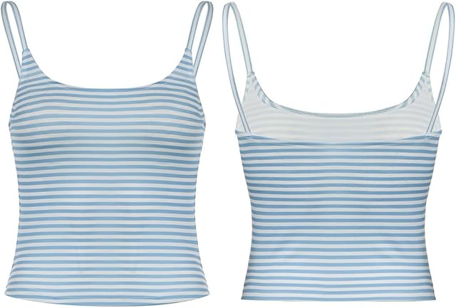 Women Blue or Pink Stripes Camis Ladies Crop Tank Tops Outerwear Lingerie Female Camisole Sexy Strapless Tube Top