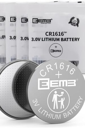 EEMB 5 Pack CR1616 Battery 3V Lithium Button Coin Cell Batteries 1616 Battery DL1616 ECR1616 for Re-Mote Control, Watch, Calculator, Electronic Note-Book, Thermometer, Mobile Game