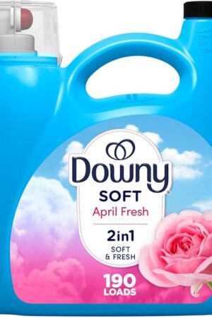 Downy Fabric Softener Liquid, April Fresh Scent, 140 fl oz, 190 Loads, HE Compatible, Downy Fabric Softener, Liquid Fabric Softener, Laundry