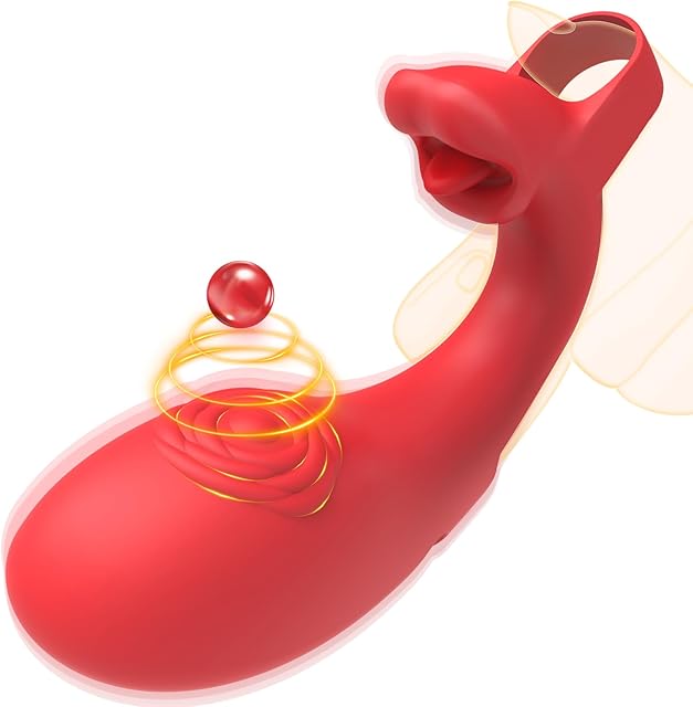 Finger Vibrator Rose Sex Toy, Tongue Licking Vibrator Clitoris G Spot Stimulation Adult Toy for Women with 10 Vibration, Sexual Pleasure Tools Nipple Toy Couple Sex Toy for Flirting