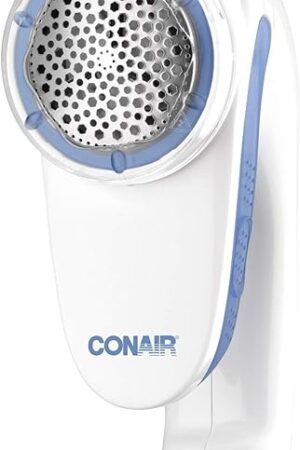 Conair Fabric Shaver and Lint Remover, Battery-Operated Portable Clothes Shaver with 3 Settings, Fuzz Remover for Sweaters, Clothing and Furniture, Large 2-Inch Shaving Head, White