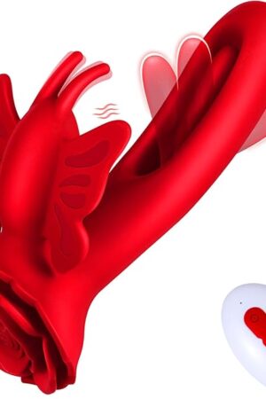G-Spot Wearable Vibrator Sex Toys - Rabbit Dildo with 9 Vibrating & 4 Flapping Modes Waterproof Clitoral Stimulator with Remote Control, Adult Rose Sex Toys Couples for Women Couple