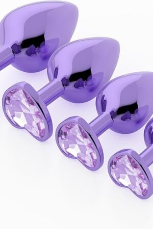 Anal Plug Beginner Set - 4 PCS Jewel Butt Plug Training Kit, Adult Anal Toys for Men, Women & Couples, Unisex Anal Trainer for Beginners to Advanced, P-Spot & Pleasure Enhancer