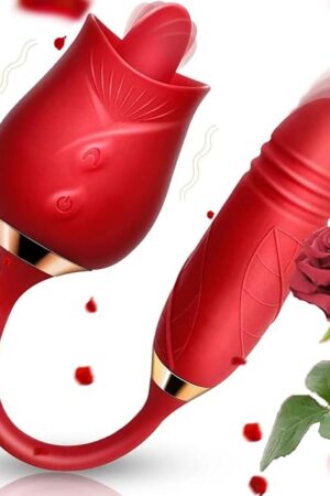 2025 Rose Viboator Stimulator Licking Sucking 10 Speed Adult Tools for Women Quiet Birthday Gift Fast Charge Waterproof Waterproof, Dual Motor-MK515
