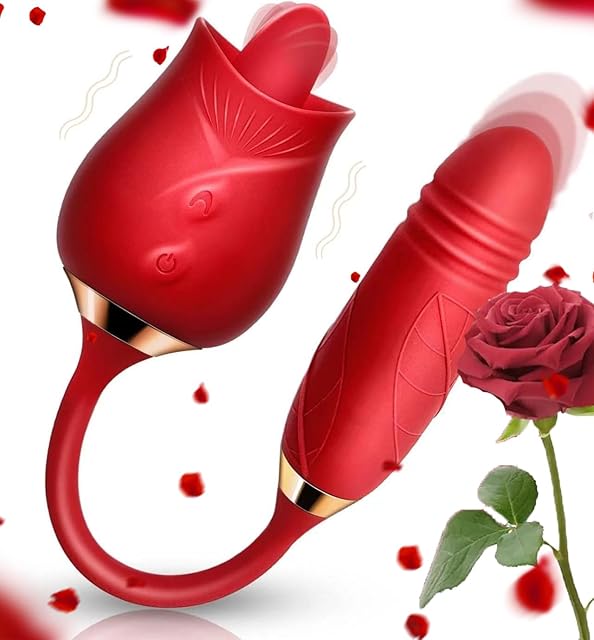 2025 Rose Viboator Stimulator Licking Sucking 10 Speed Adult Tools for Women Quiet Birthday Gift Fast Charge Waterproof Waterproof, Dual Motor-MK515