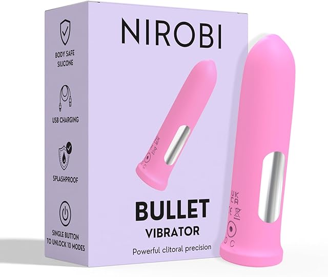 Bullet Vibrator for Women, Quiet Mini Vibrator, Body Safe Silicone, Waterproof, USB Rechargeable, Ladies Personal G Spot Adult Sex Toy Massager, 10 Strong Vibration Settings - Nirobi (Pink)
