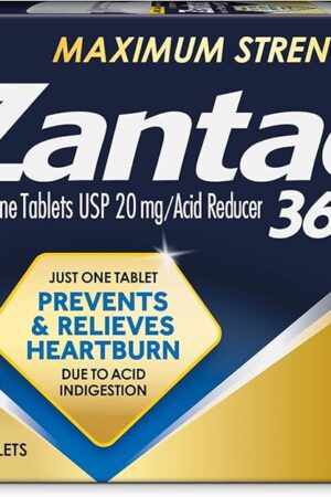 Zantac 360 Maximum Strength Tablets, 50 Count, Heartburn Prevention and Relief, 20 mg Tablets