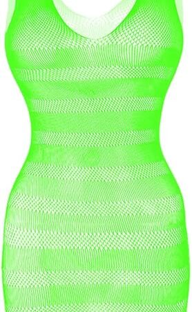Women Fishnet Lingerie V-Neck Sleepwear One Size One Piece Babydoll Mini Dress One Piece