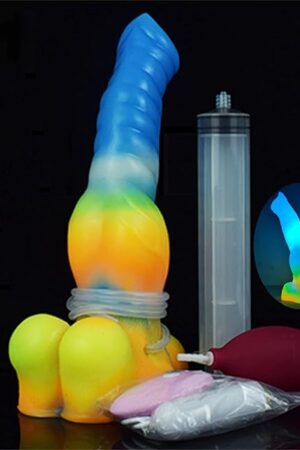 10.24" Silicone Ejaculating Dildo Vibrator Huge Luminous Dildo Adult Sex Toy, Realistic Vibrating Dildo Animal Anal Dildo with Suction Cup, Adult Squirting Dildo Anal Plug Toy