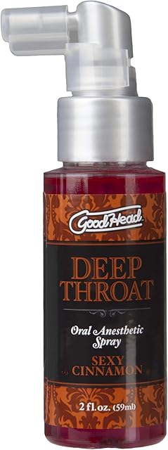 Doc Johnson GoodHead - Deep Throat Spray - Numbs Throat - Relaxes Gag Reflex - Sexy Cinnamon - 2 fl oz(59 ml)