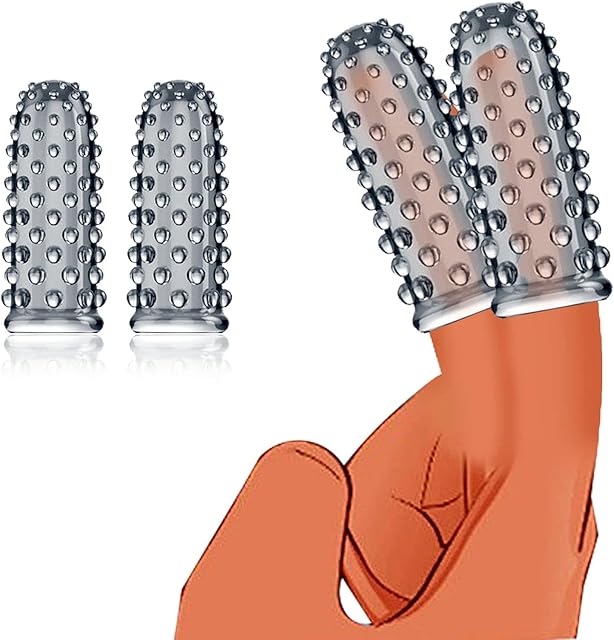 2PC Finger Sleeves Vibrator Accessories, Masturbation Sleeve G-Spot Clitoral Stimulator Finger Sleeves, Soft Silicone Vagina Massage Stimulates Masturbator Adult Sex Toys for Women Couple Pleasure (A)