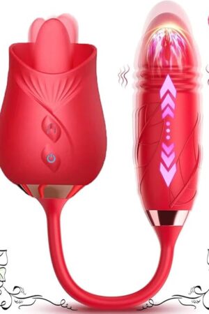 Generic 10 Intense Suction Patterns 10 Continuous Insertion Rose Adult Tool 2024 Women Toys Automatic Electric Adult Toys Machine USB Rechargeable BZ0277, Red