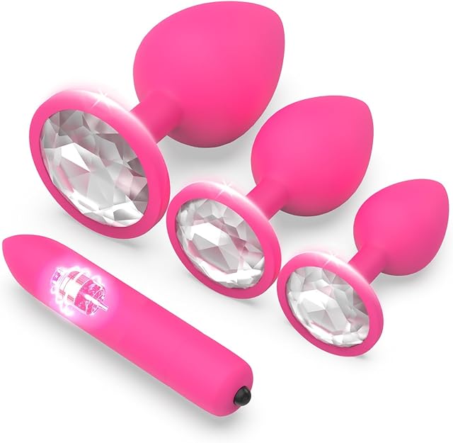 Couple 4pcs Plug Anales Trainer Set Silicone Portable Plug Butt for Women Trainer Kit Anales Adult Toys Relaxing Toys Tool for Men Women Sunglasses Z2