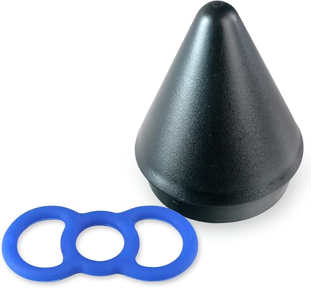LeLuv Loop Handle Tension Rings Eyro Blue Silicone Bundle with Easyop 2.25 inch Loader Cone .75 inch Unstretched Diameter