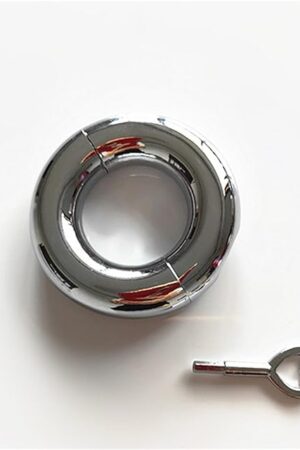 Heavy Stainless Steel Male Penis Ring Metal Smooth Bondage Rooster Ring with Key(28mm)