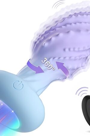 Anal Plug 360? Rotation Vibrating Butt Plug Anal Sex Toys, Adult Sex Toy with Light UP & 10 Vibrating Rotation, Remote Control Vibrator Monster Anal Toys Prostate Massager Sex Toy for Men Couples